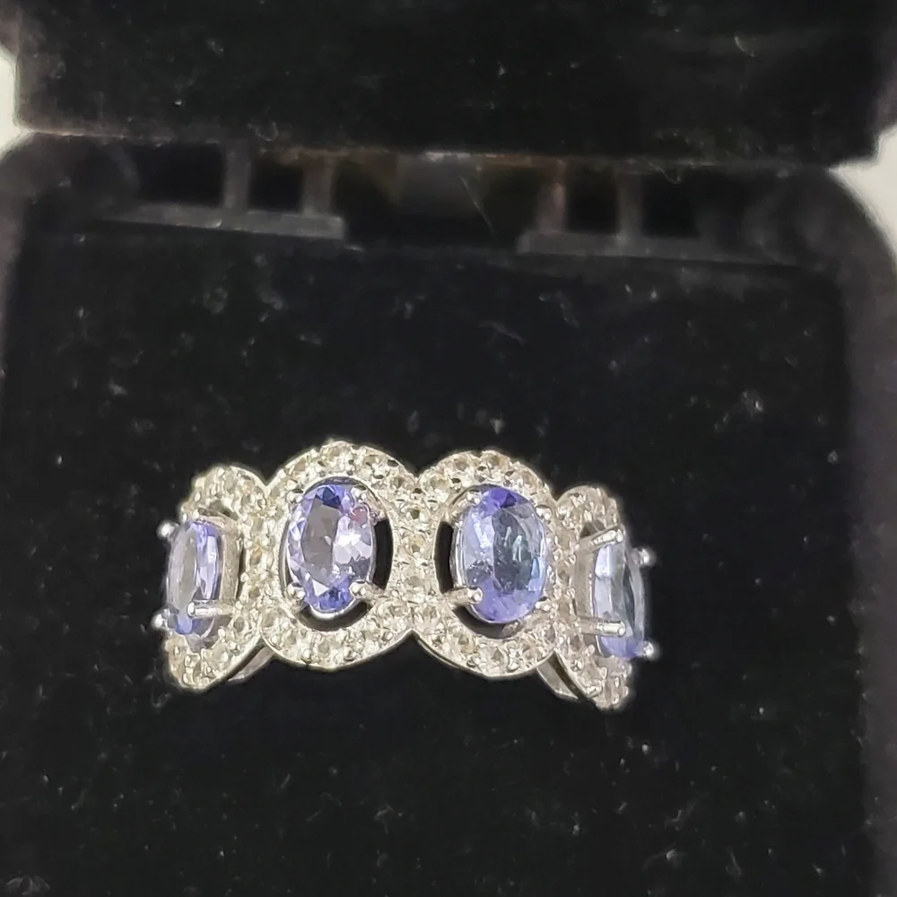 Twilight Symphony Sterling Silver 925 Tanzanite Ring